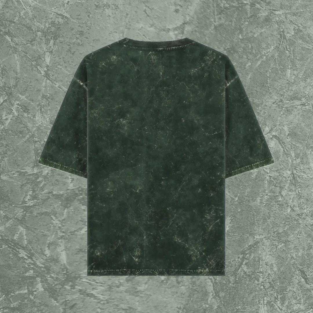 Acid Wash Oversized  T-Shirts Plain Crew Neck