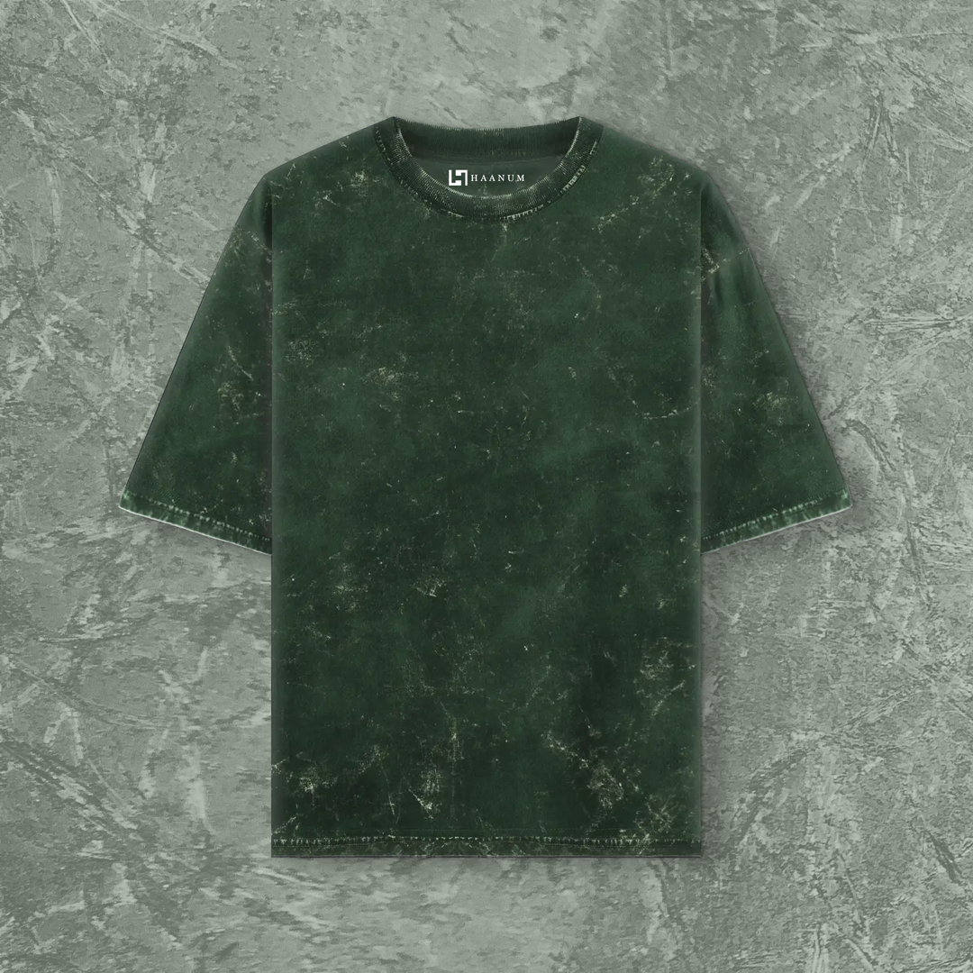 Acid Wash Oversized  T-Shirts Plain Crew Neck