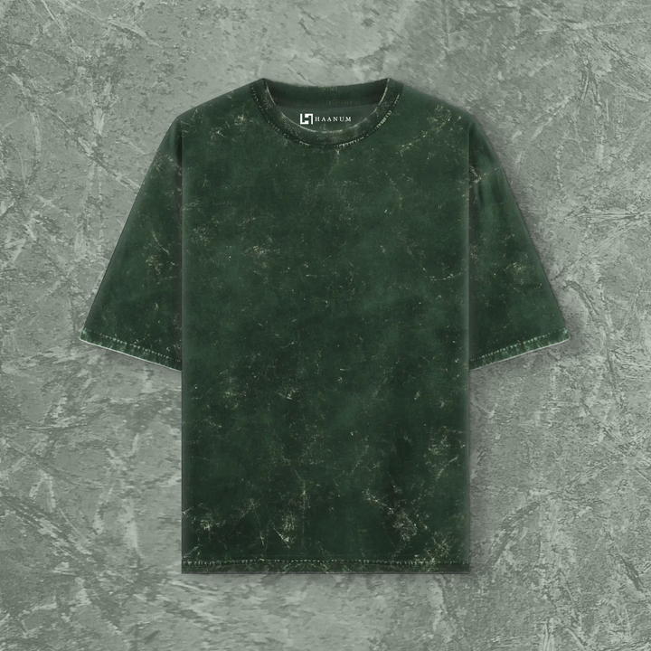 Acid Wash Oversized  T-Shirts Plain Crew Neck