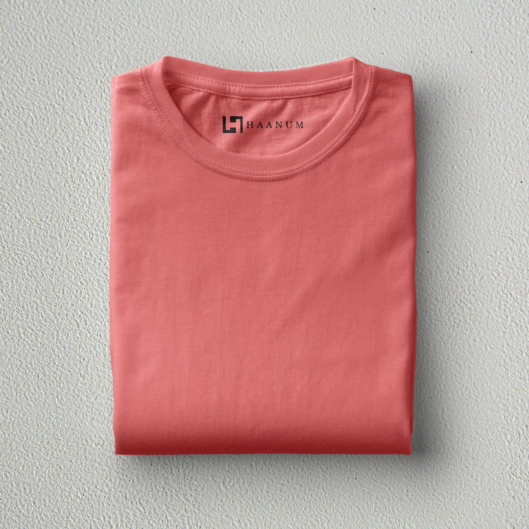 Coral Crew Neck  Half Sleeve Unisex T-shirt