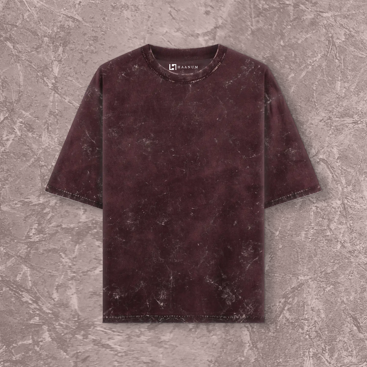 Acid Wash Oversized  T-Shirts Plain Crew Neck