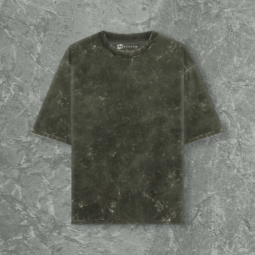 Acid Wash Oversized  T-Shirts Plain Crew Neck
