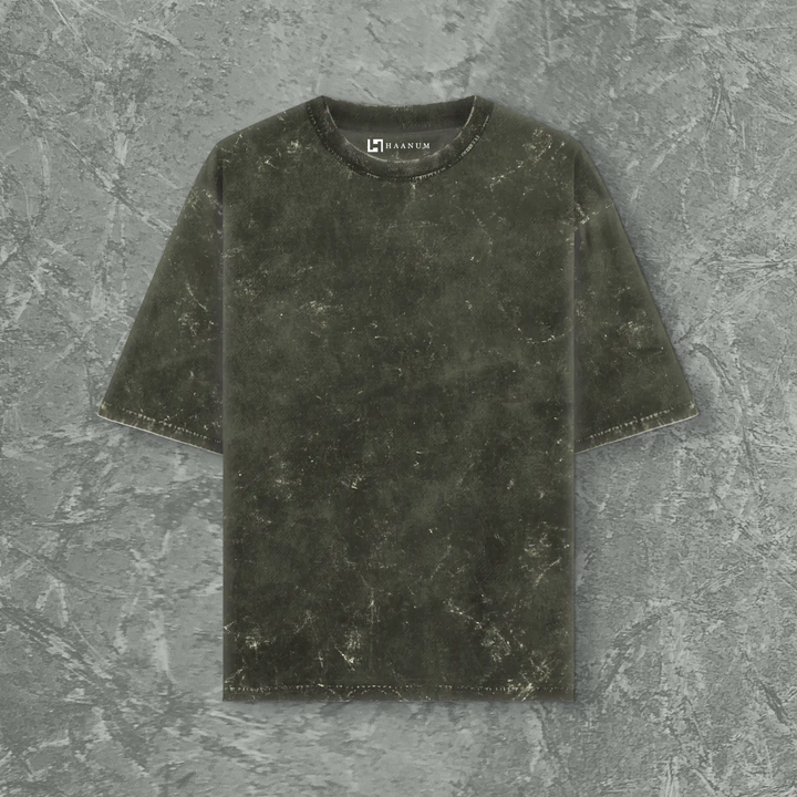 Acid Wash Oversized  T-Shirts Plain Crew Neck