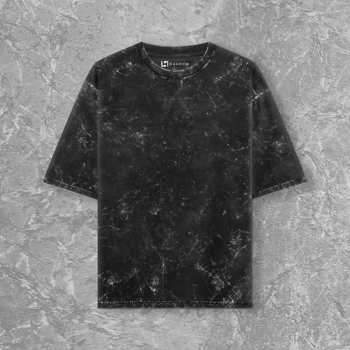 Acid Wash Oversized  T-Shirts Plain Crew Neck