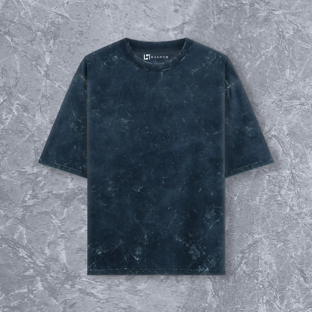 Acid Wash Oversized  T-Shirts Plain Crew Neck