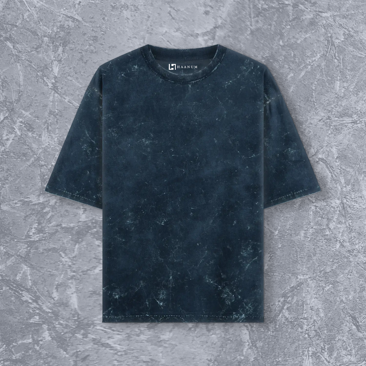 Acid Wash Oversized  T-Shirts Plain Crew Neck