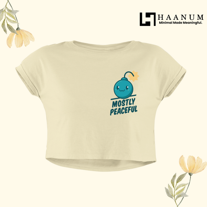 Mostly Peaceful Crop Top For Women