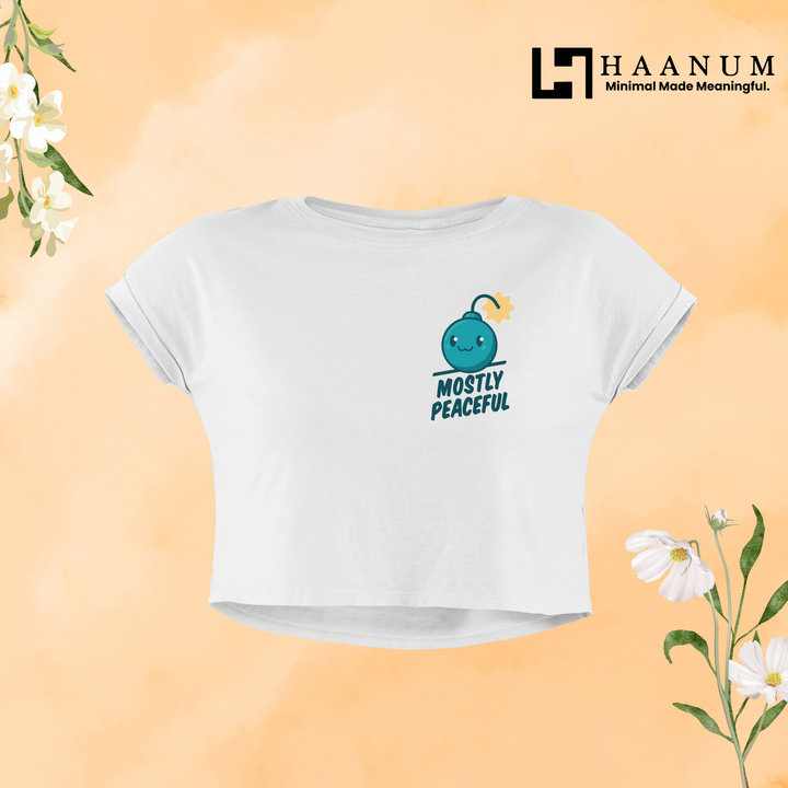 Mostly Peaceful Crop Top For Women