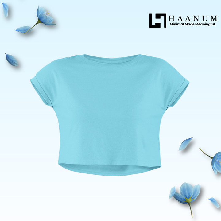 Sky Blue Crop Top For Women