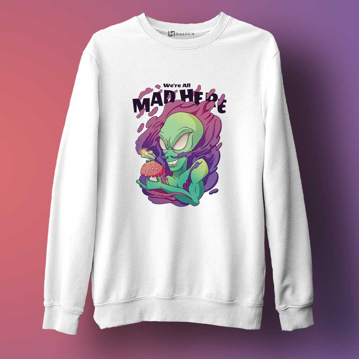 Alien With Mushroom Unisex Sweatshirt