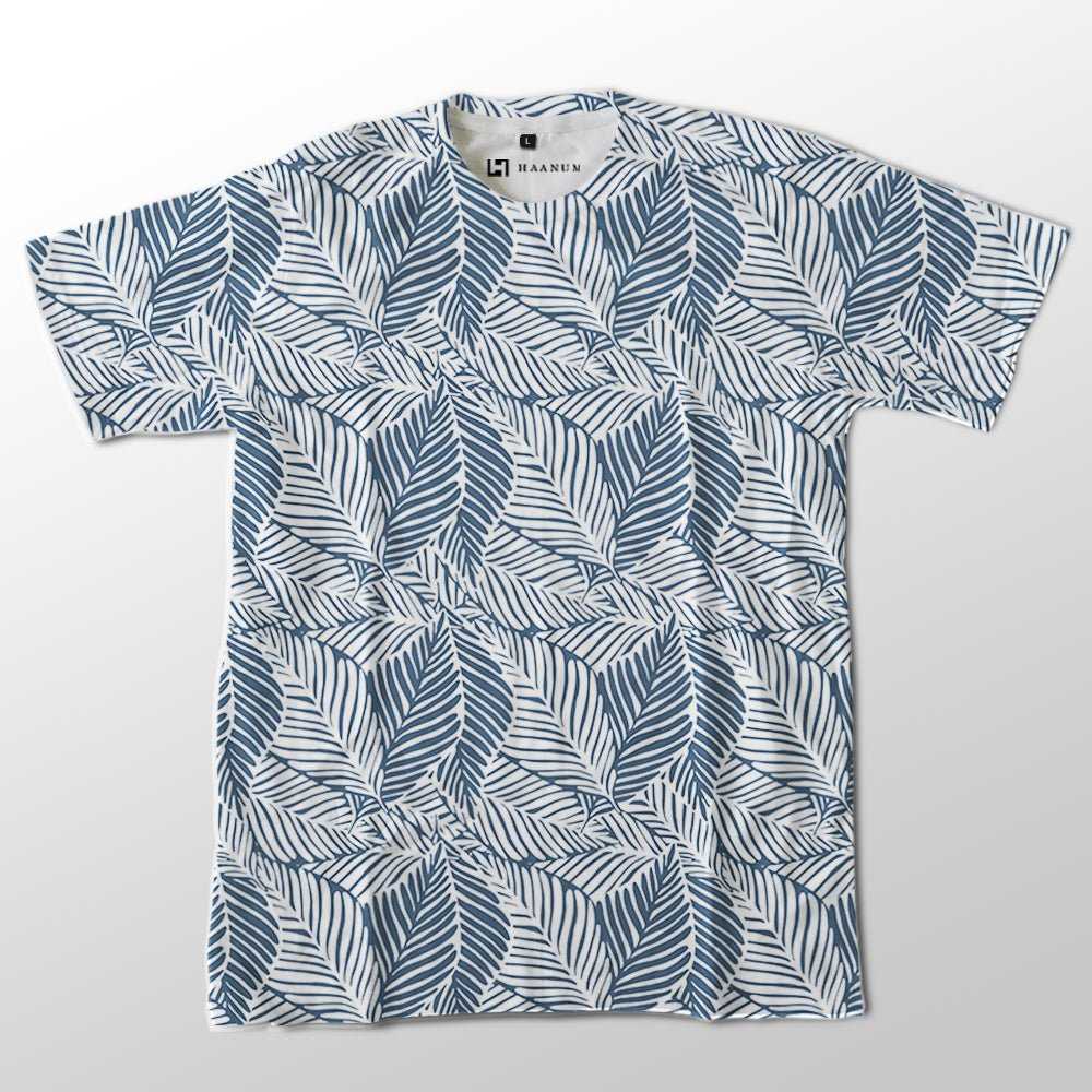 Abstract Leaf Pattern Full Print Half Sleeve Unisex T-Shirt