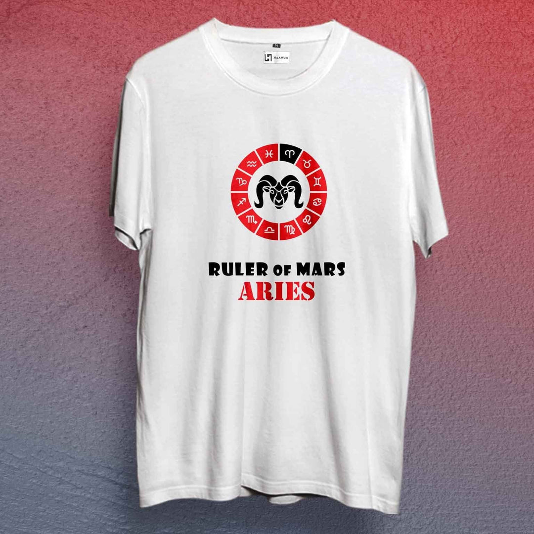 Aries Ruler of Mars Round Neck Sleeve Unisex T-Shirt