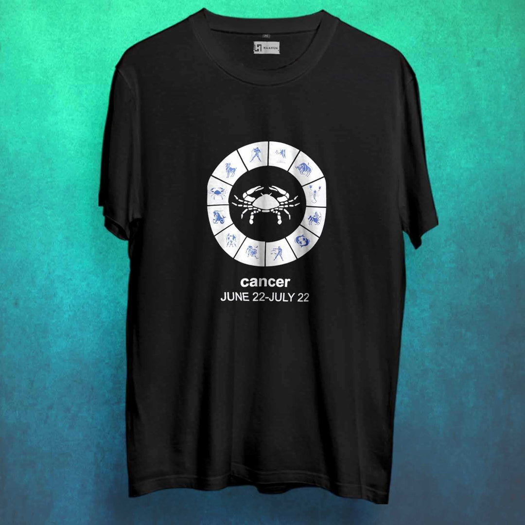 Cancer Horoscope Crew Neck  Sleeve Unisex T-Shirt