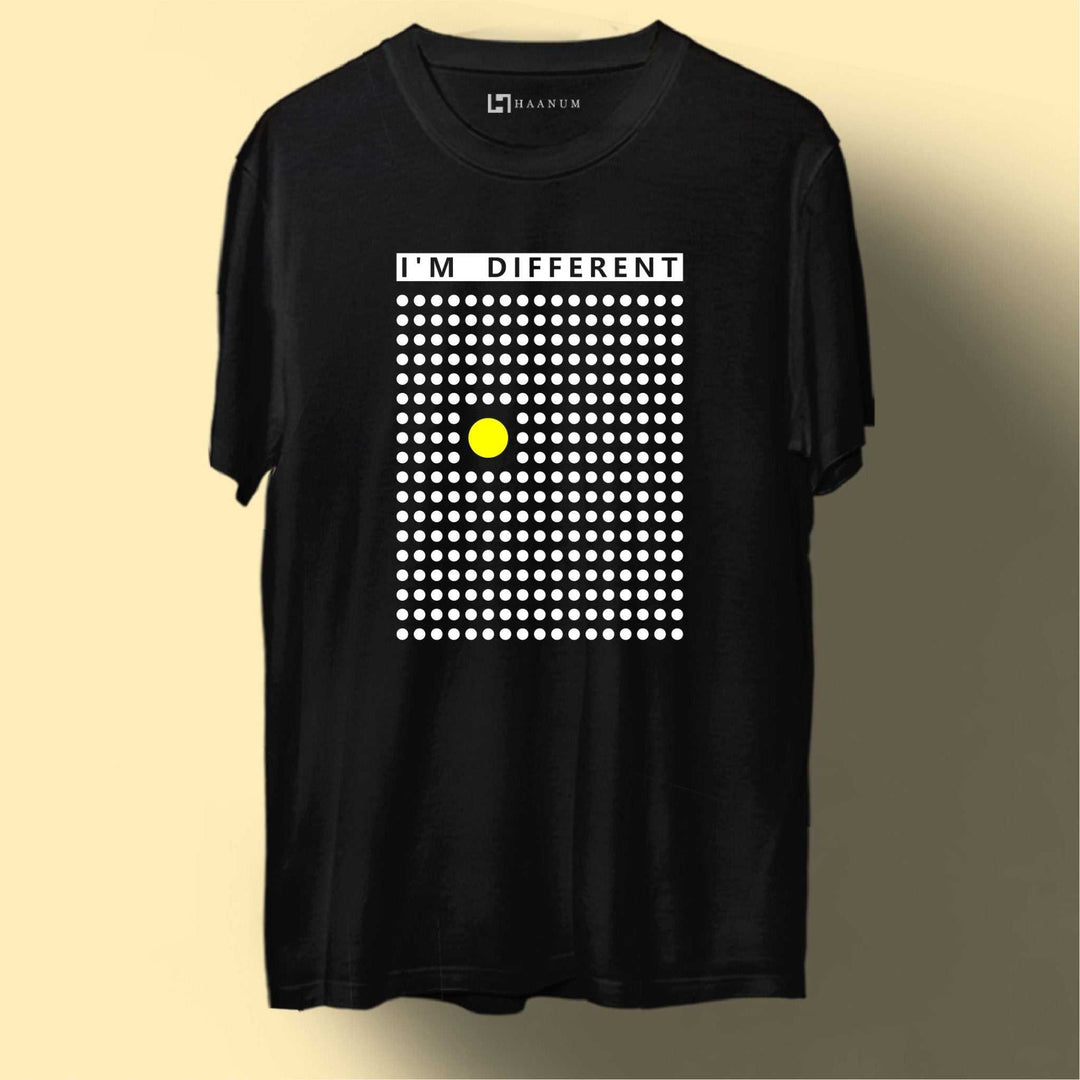 I'm Different Round Neck Half Sleeve Unisex T-Shirt - Haanum