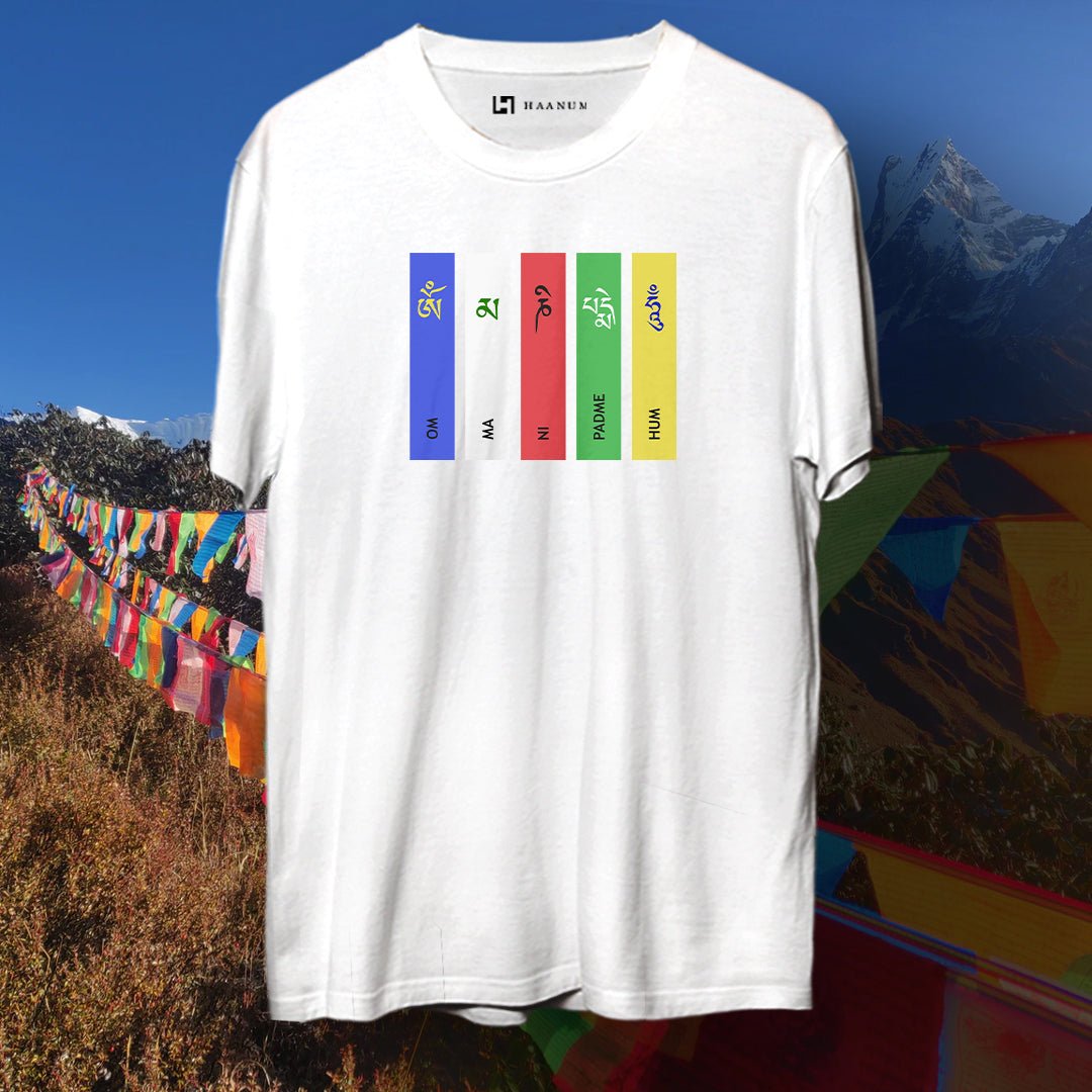 Ladakh/Om Mani Padme Hum Round Neck Half Sleeve Unisex T-Shirt