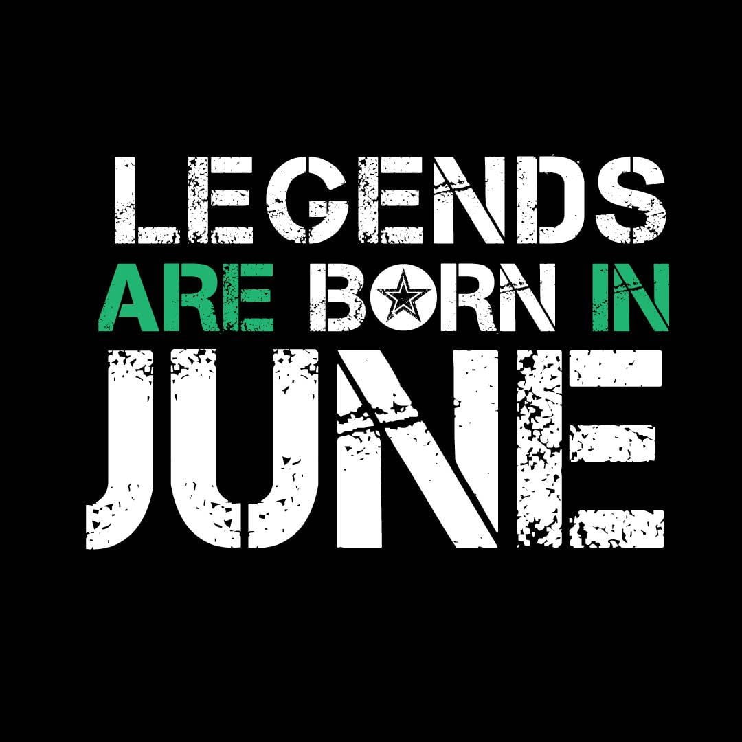 Legends Are Born In June Round Neck Sleeve Unisex T-Shirt