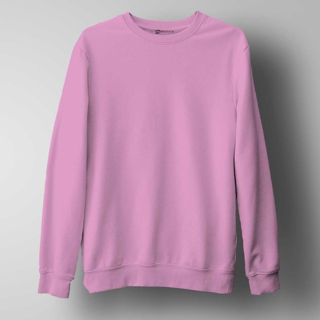 Light Pink Unisex Sweatshirt Plain - Haanum