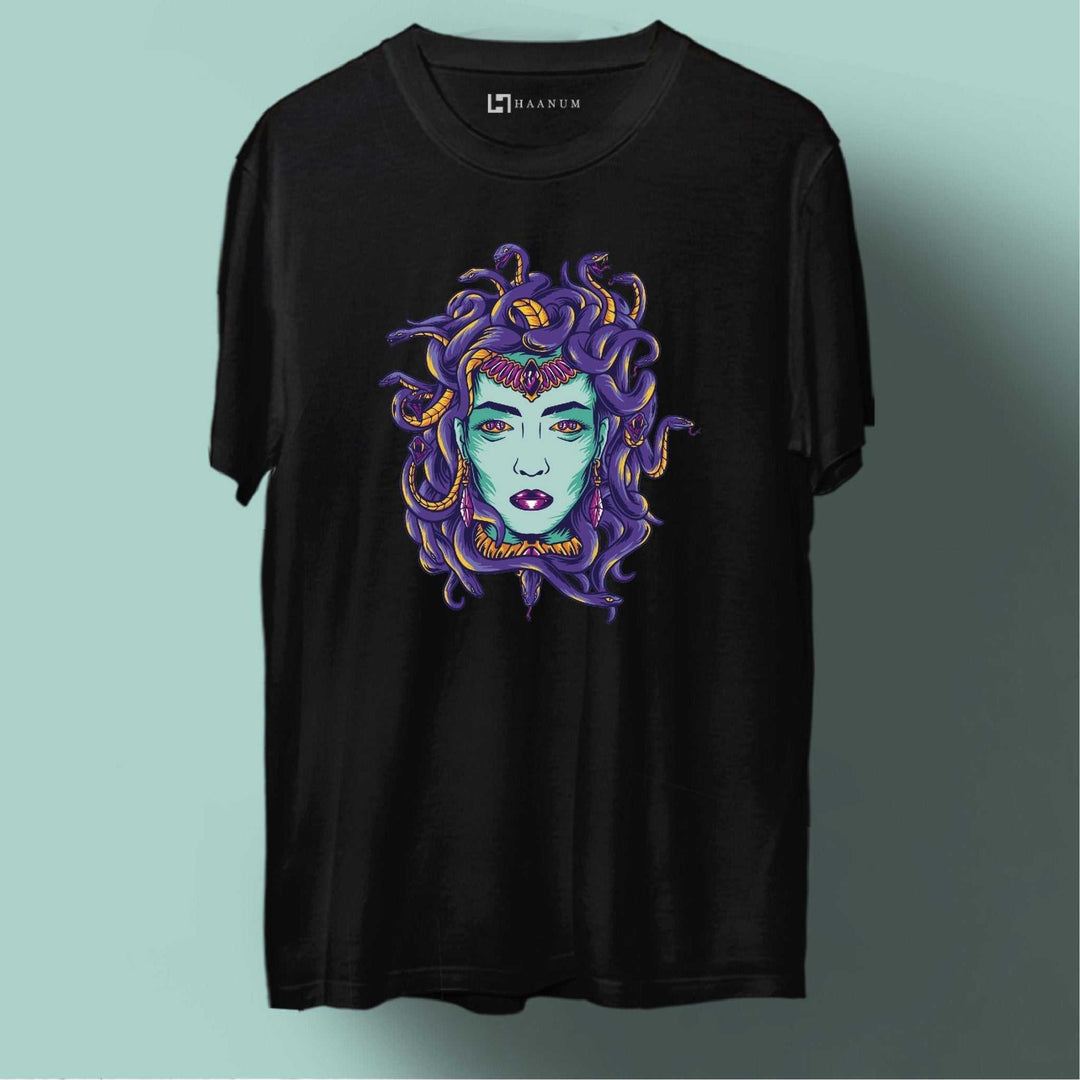 Medusa Round Neck Half Sleeve Unisex T-Shirt - Haanum