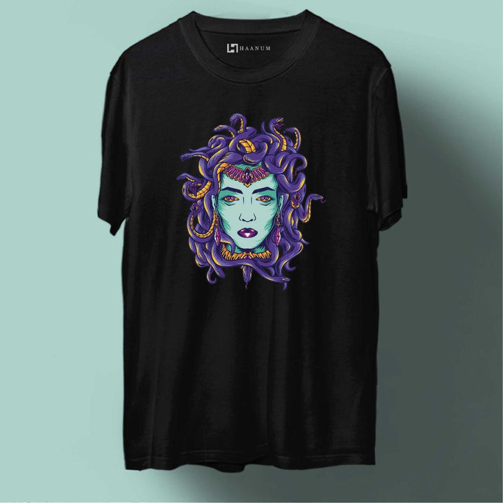 Medusa Round Neck Half Sleeve Unisex T-Shirt - Haanum