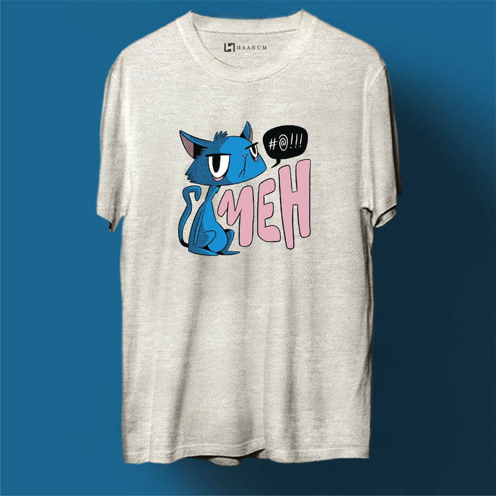 Meh Cat Round Neck Half Sleeve Unisex T-Shirt