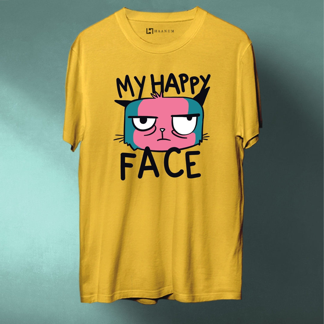 My Happy Face Round Neck Half Sleeve Unisex T-Shirt