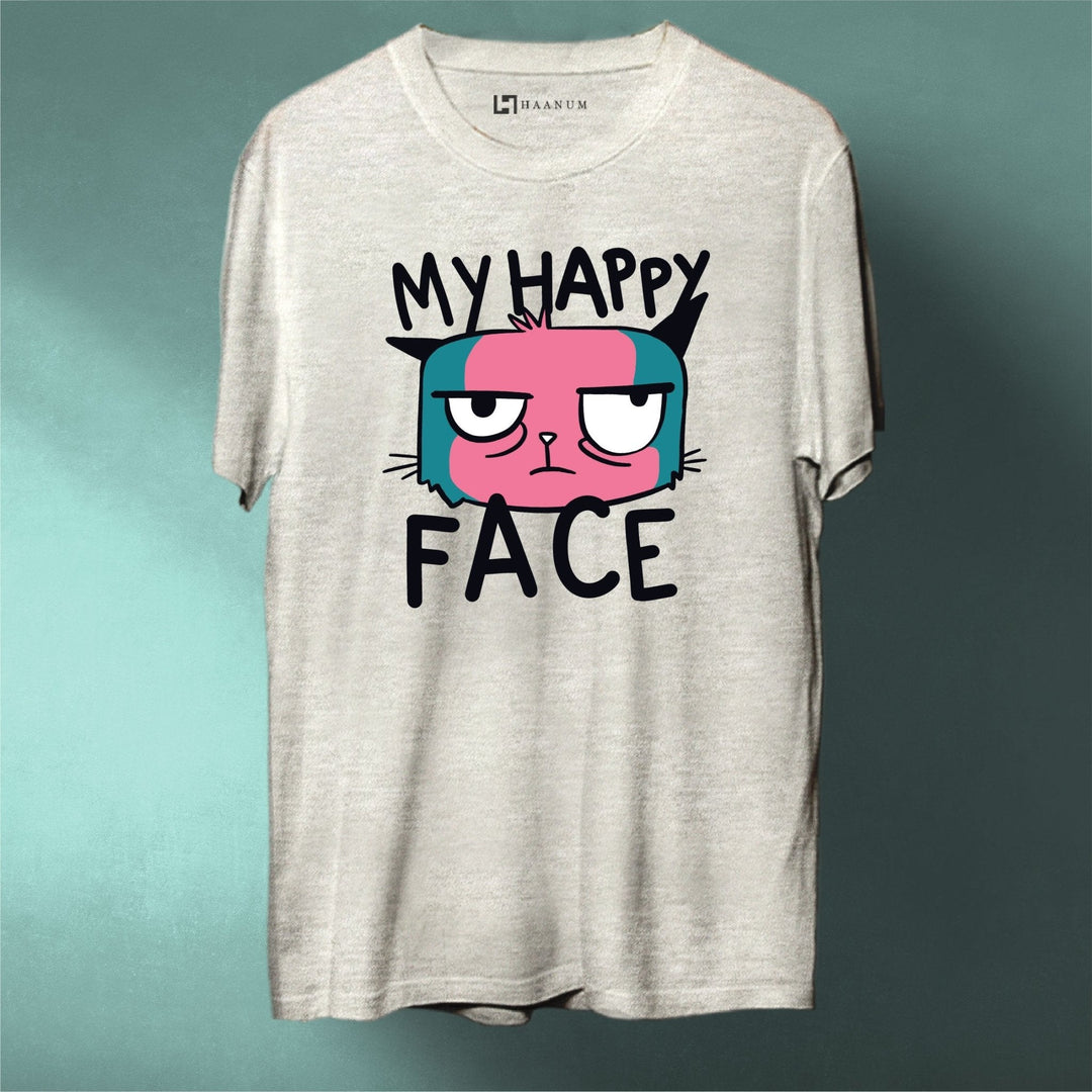 My Happy Face Round Neck Half Sleeve Unisex T-Shirt