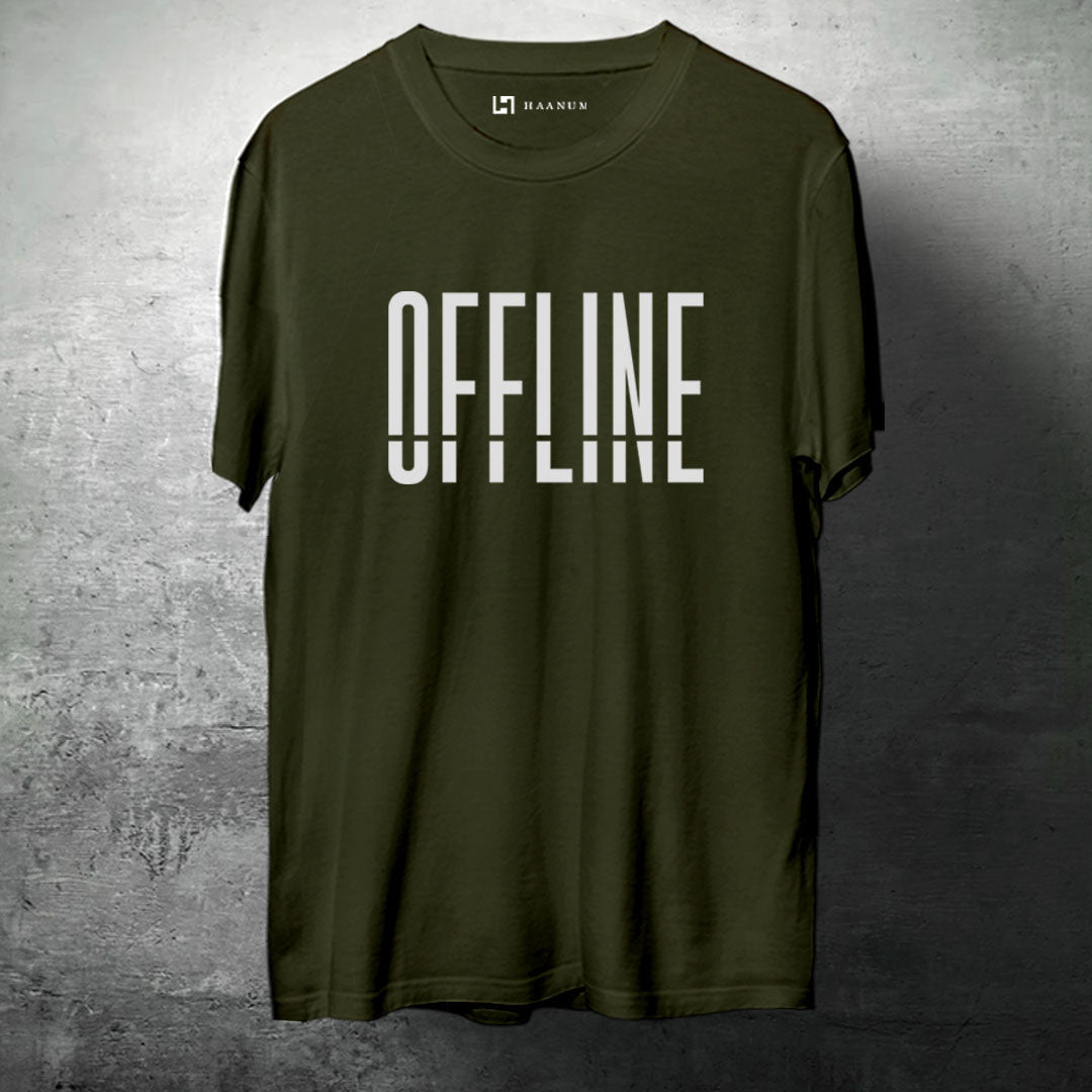 OFFLINE Round Neck Half Sleeve Unisex T-Shirt