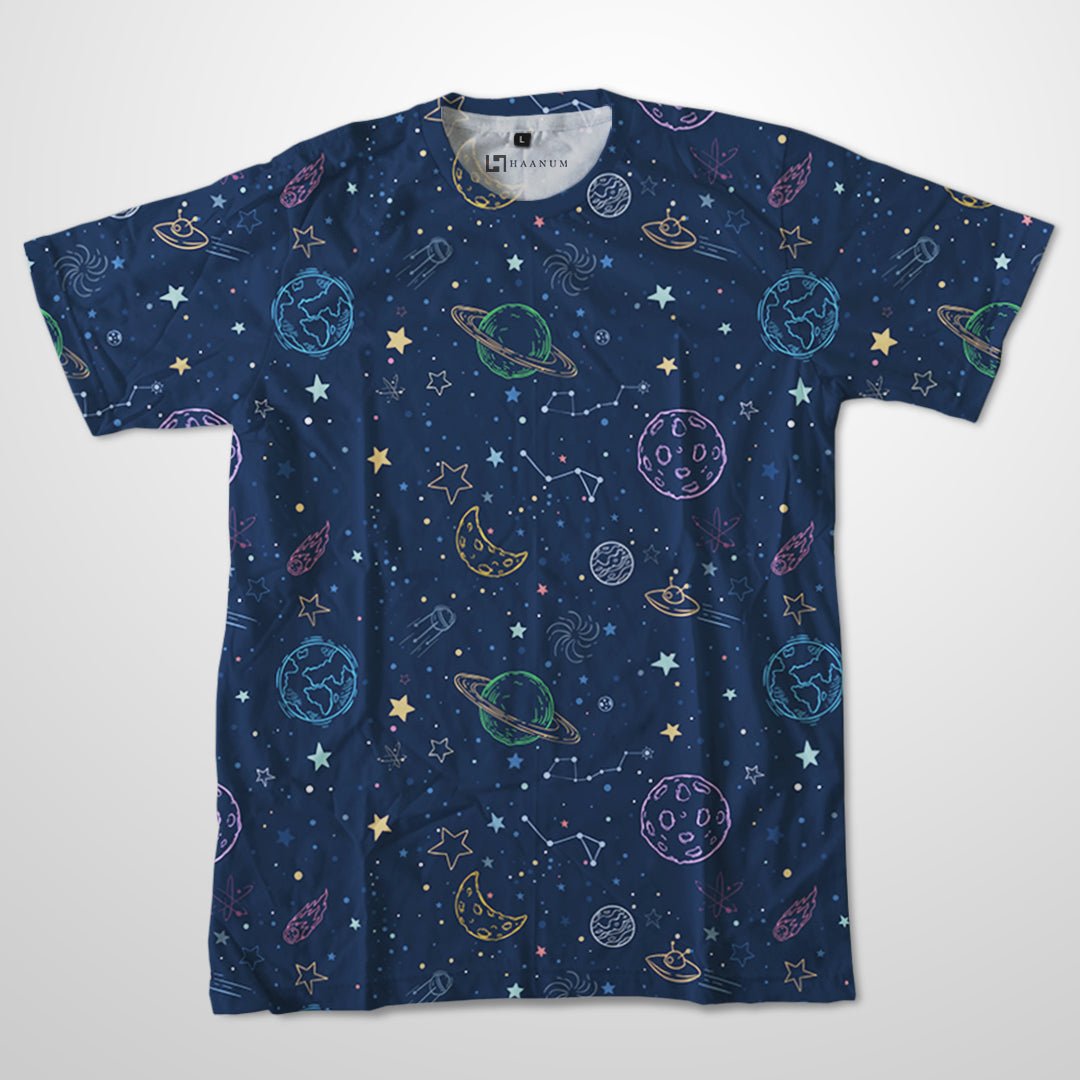 Planets Full Print Half Sleeve Unisex T-Shirt