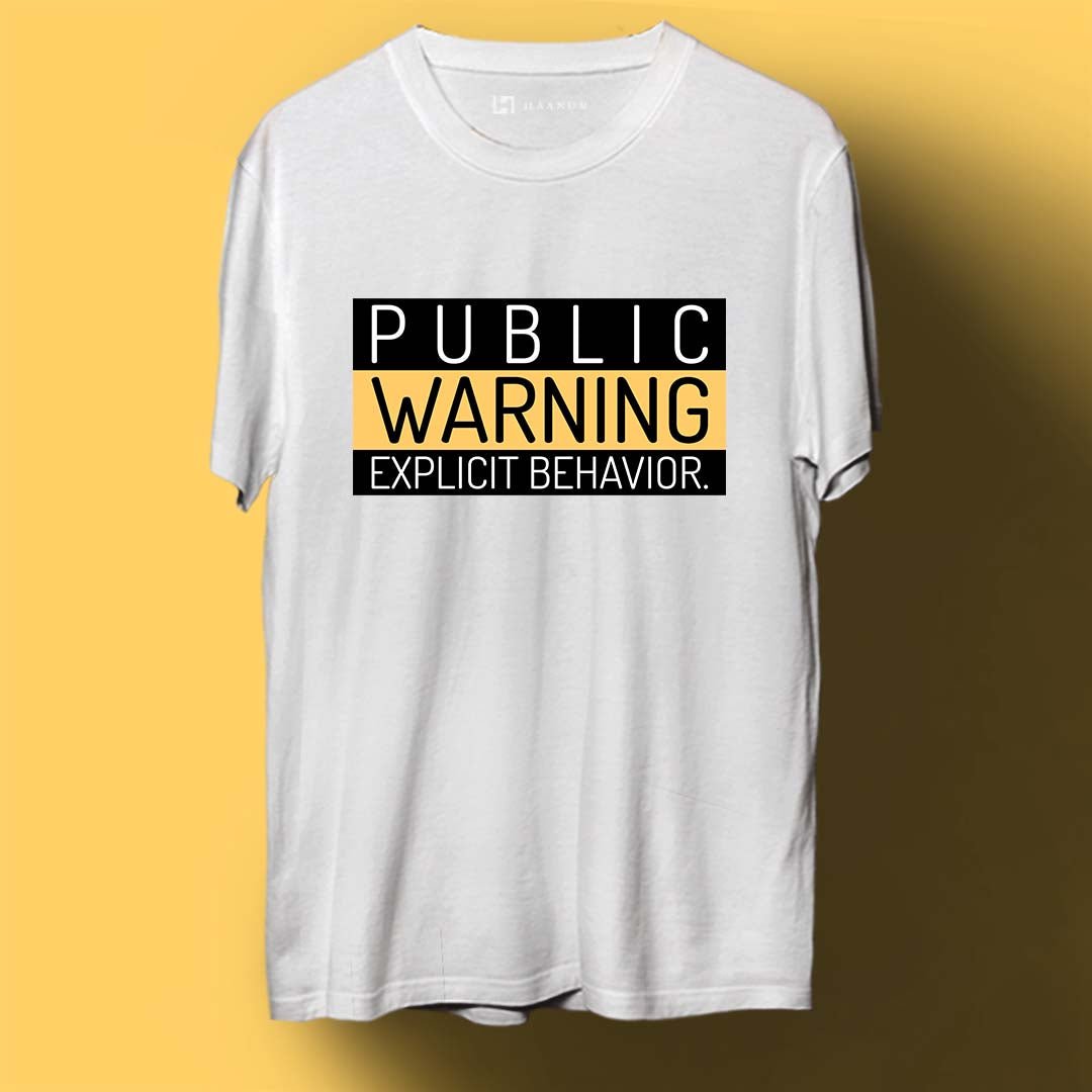 Public Behaviour Round Neck Half Sleeve Unisex T-Shirt