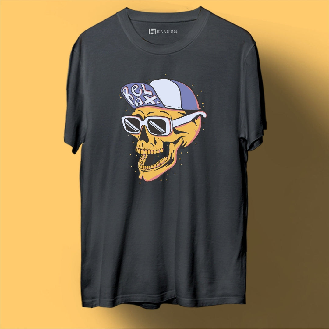 Relaxed Skull Round Neck Half Sleeve Unisex T-Shirt