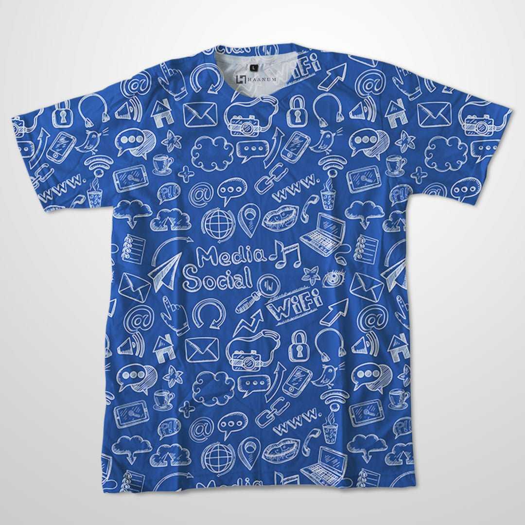 Social Media Full Print Half Sleeve Unisex T-Shirt