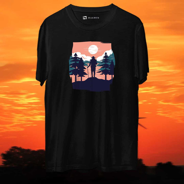 Travel Round Neck Half Sleeve Unisex T-Shirt - Haanum