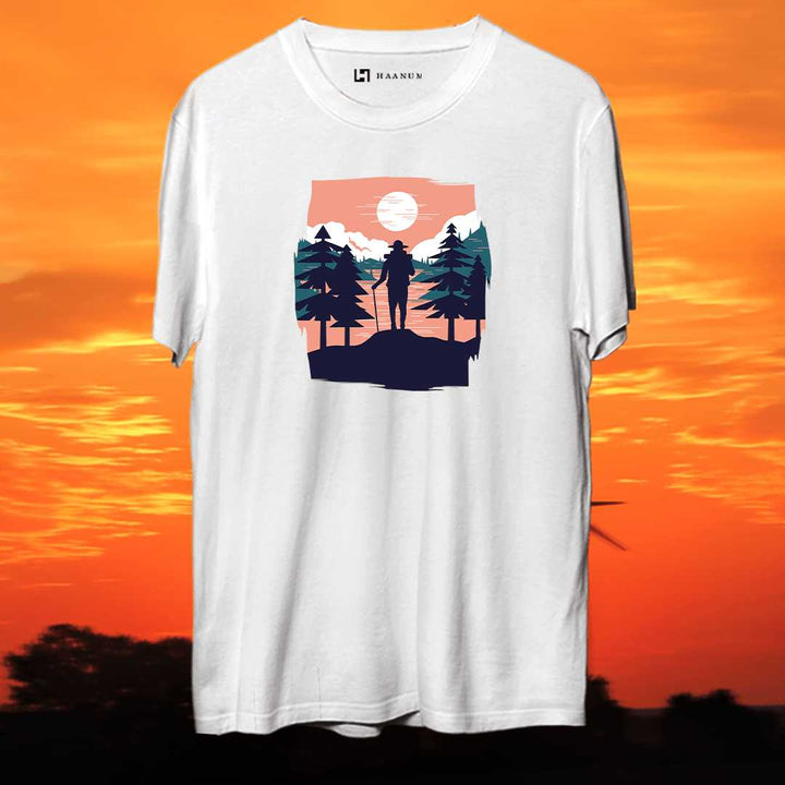 Travel Round Neck Half Sleeve Unisex T-Shirt - Haanum
