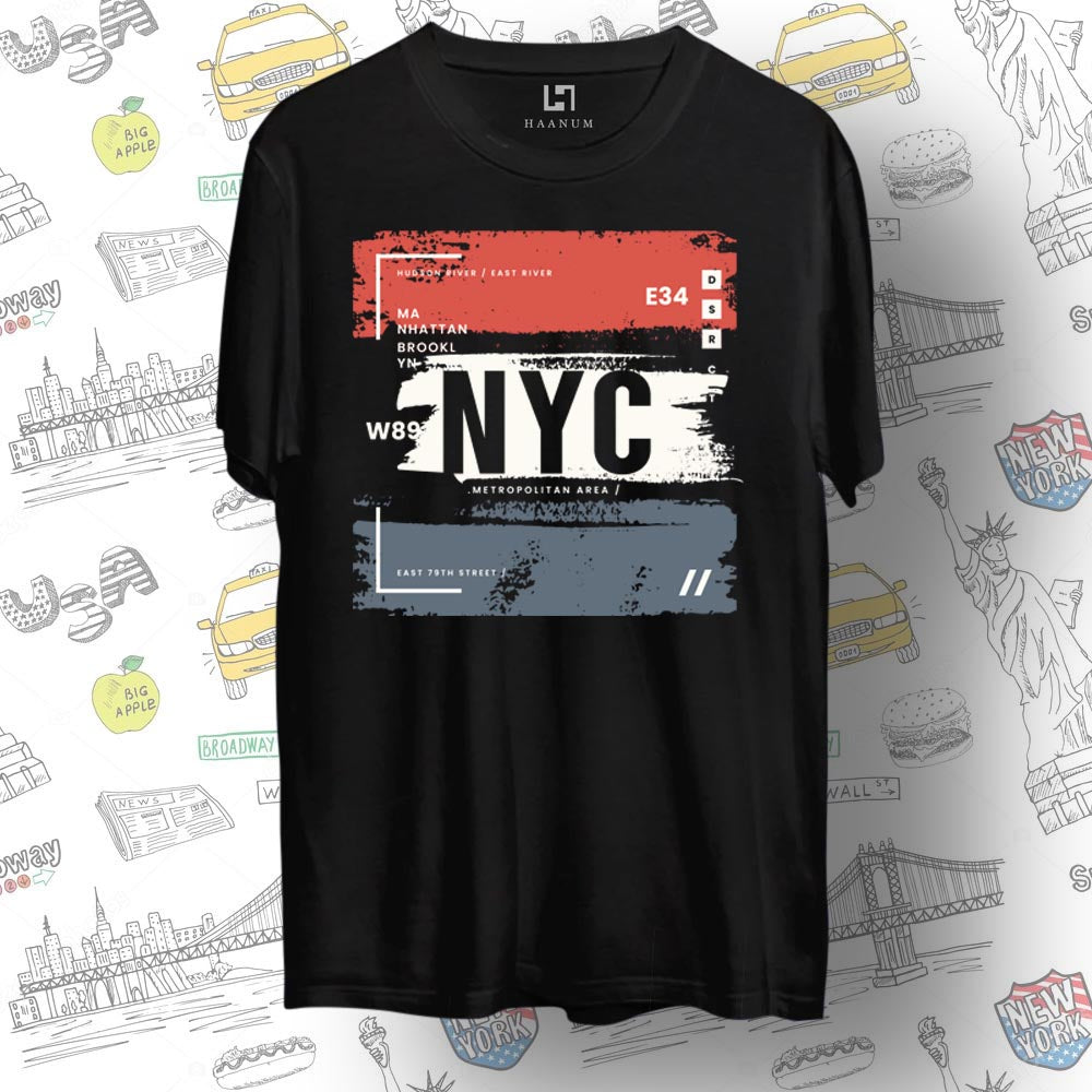 NYC Round Neck Half Sleeve Unisex T-Shirt