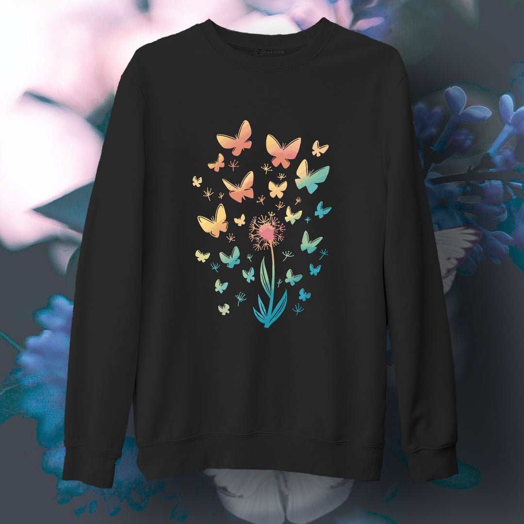Flower & Butterflies Unisex Sweatshirt - Haanum