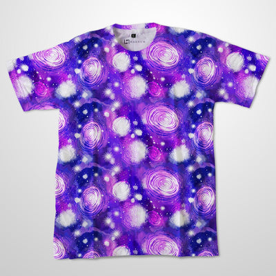 Milky Way Galaxy Pattern Full Print Half Sleeve Unisex T-Shirt - Haanum