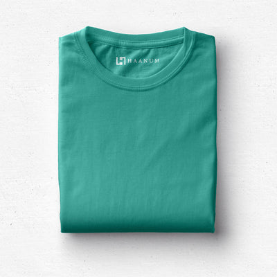 Tea Green Round Neck Half Sleeve Unisex T-shirt - Haanum