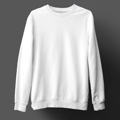 White Unisex Sweatshirt Plain - Haanum