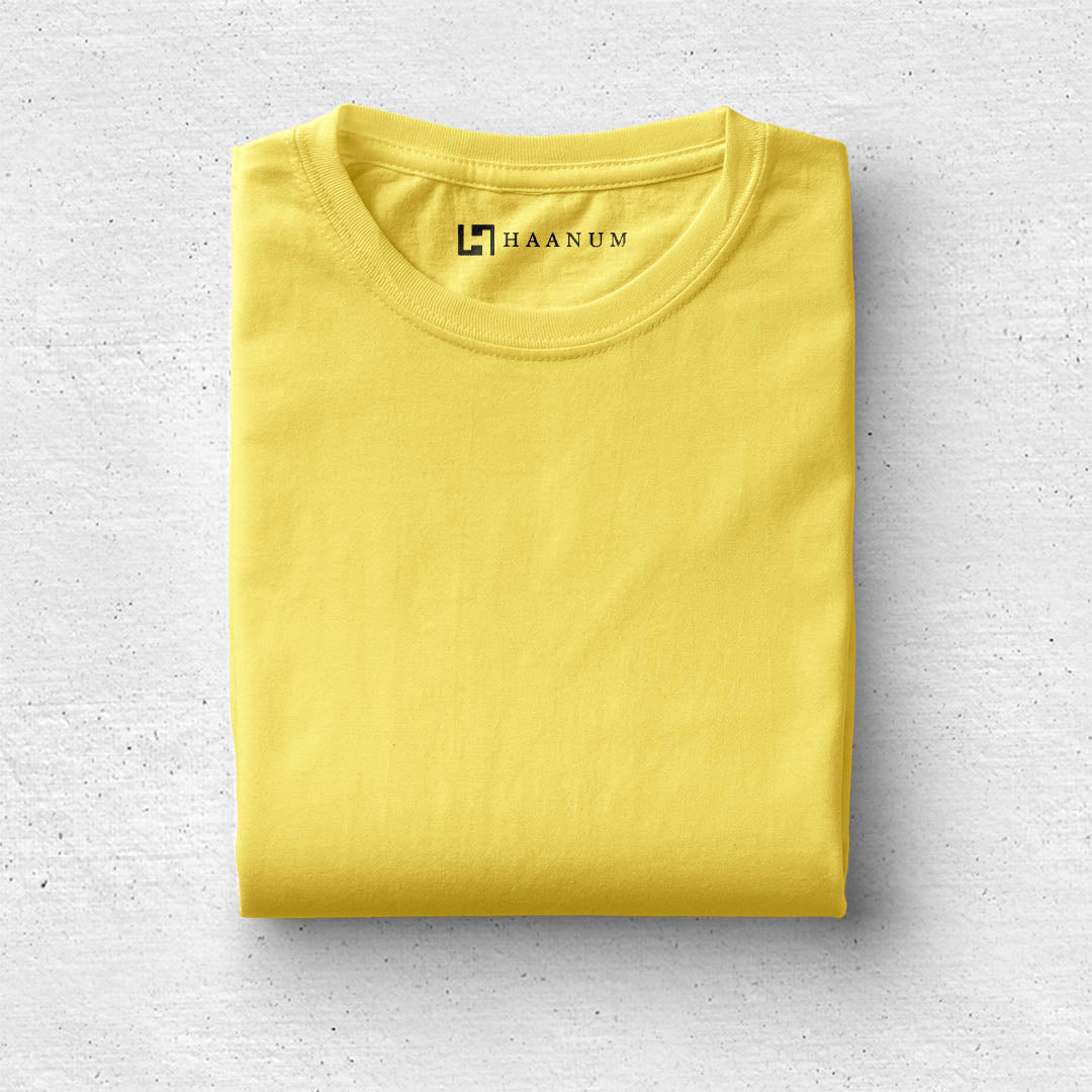 Yellow Round Neck Half Sleeve Unisex T-shirt - Haanum